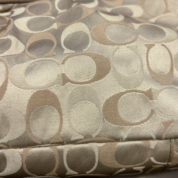 Coach F18450 Ashley Signature Sateen Satchel Bag Brown Khaki - Picture 16 of 16